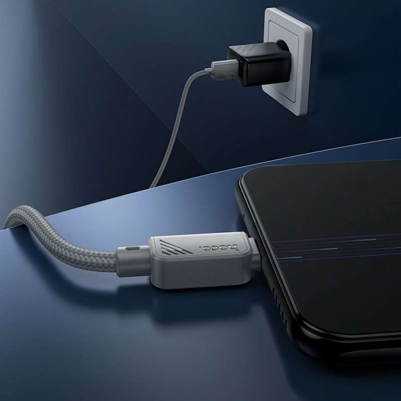 SPOTT-GR Hoco X113 - Καλώδιο USB-A σε Micro USB 2.4A 1m - Γκρι