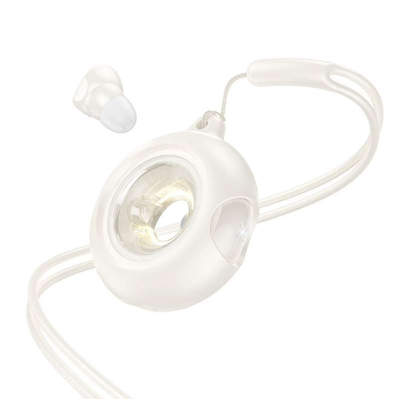 SPOTT-GR Hoco EW71 - Ασύρματα In-Ear Ακουστικά Bluetooth TWS με Θήκη Φόρτισης σε Σχήμα Ντόνατ - Άσπρα