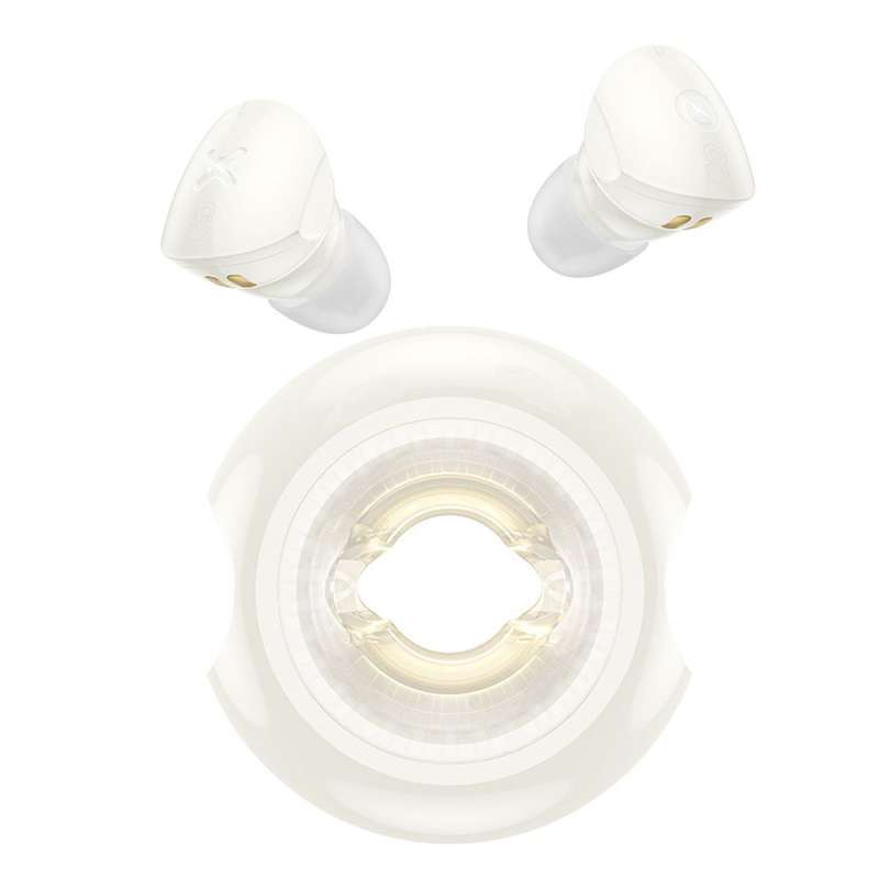 SPOTT-GR Hoco EW71 - Ασύρματα In-Ear Ακουστικά Bluetooth TWS με Θήκη Φόρτισης σε Σχήμα Ντόνατ - Άσπρα