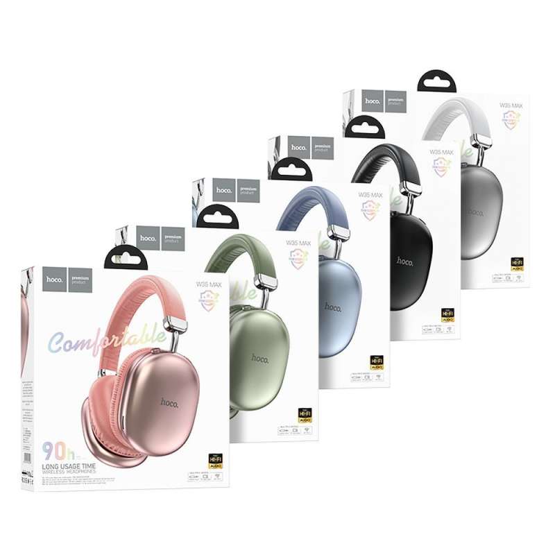 SPOTT-GR Hoco W35 Max - Bluetooth Over-Ear Ασύρματα Ακουστικά Κεφαλής σε Ροζ Χρώμα