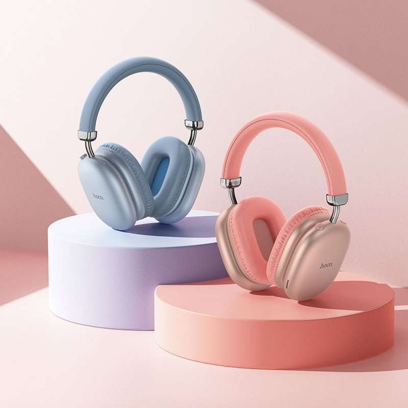 SPOTT-GR Hoco W35 Max - Bluetooth Over-Ear Ασύρματα Ακουστικά Κεφαλής σε Ροζ Χρώμα