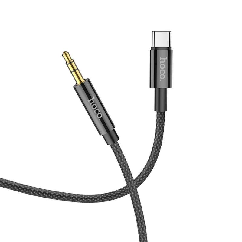 SPOTT-GR Hoco UPA19 - Καλώδιο AUX Jack 3.5mm σε Type-C 1m - Μαύρο
