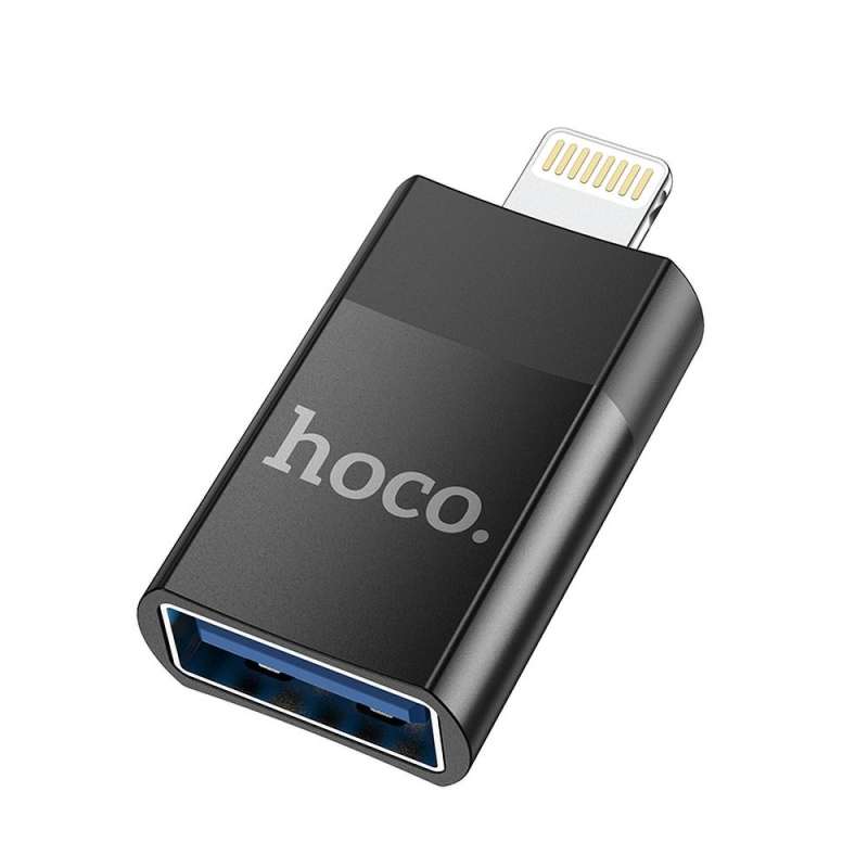 SPOTT-GR Hoco UA17 - Μετατροπέας OTG USB-A (Θηλυκό) σε Lightning (Αρσενικό) - Μαύρος