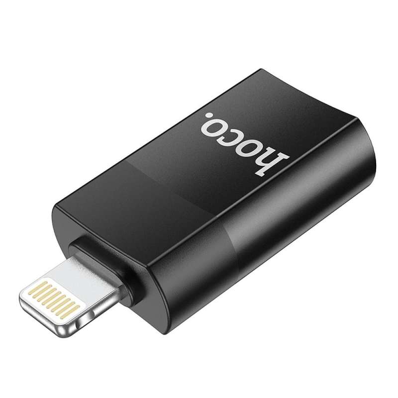 SPOTT-GR Hoco UA17 - Μετατροπέας OTG USB-A (Θηλυκό) σε Lightning (Αρσενικό) - Μαύρος