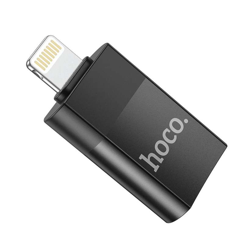 SPOTT-GR Hoco UA17 - Μετατροπέας OTG USB-A (Θηλυκό) σε Lightning (Αρσενικό) - Μαύρος