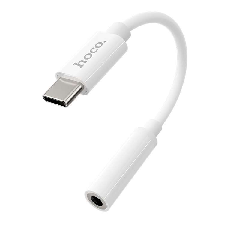 SPOTT-GR Hoco LS30 - Μετατροπέας AUX Type-C (Αρσενικό) σε Jack 3.5mm (Θηλυκό) - Άσπρος