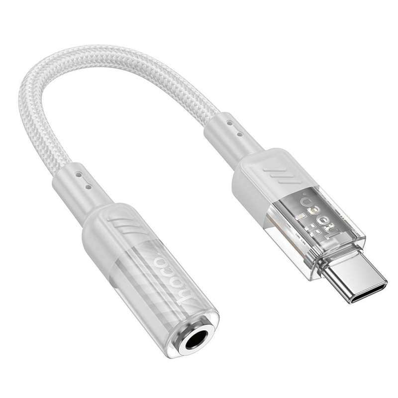SPOTT-GR Hoco LS37 - Μετατροπέας AUX Type-C σε Καρφί 3.5mm 0.15m - Γκρι