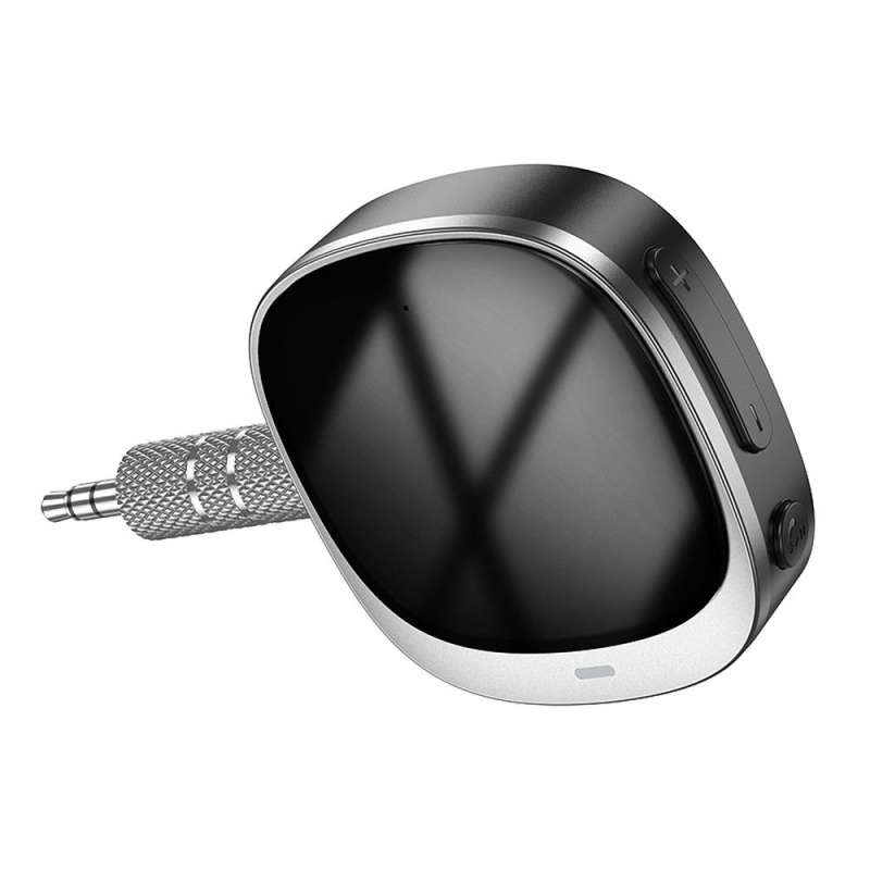 SPOTT-GR Hoco E80 - Φορητός Μετατροπέας AUX από Καρφί 3.5mm σε Bluetooth me Οθόνη LED - Μαύρο