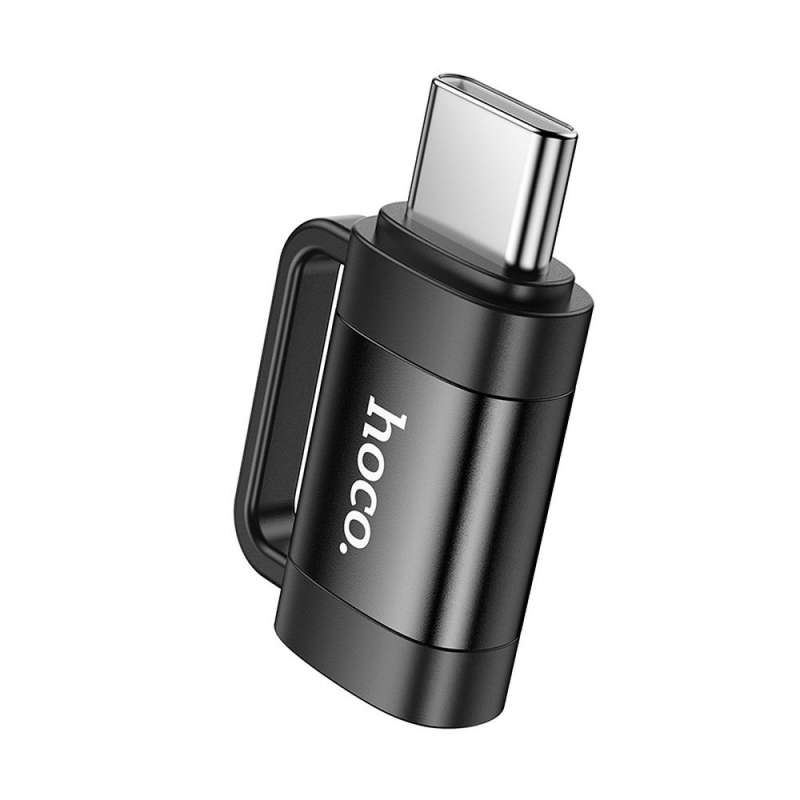 SPOTT-GR Hoco UA31E - Μετατροπέας OTG Type-C (Αρσενικό) σε Lightning (Θηλυκό) 3A - Μαύρος