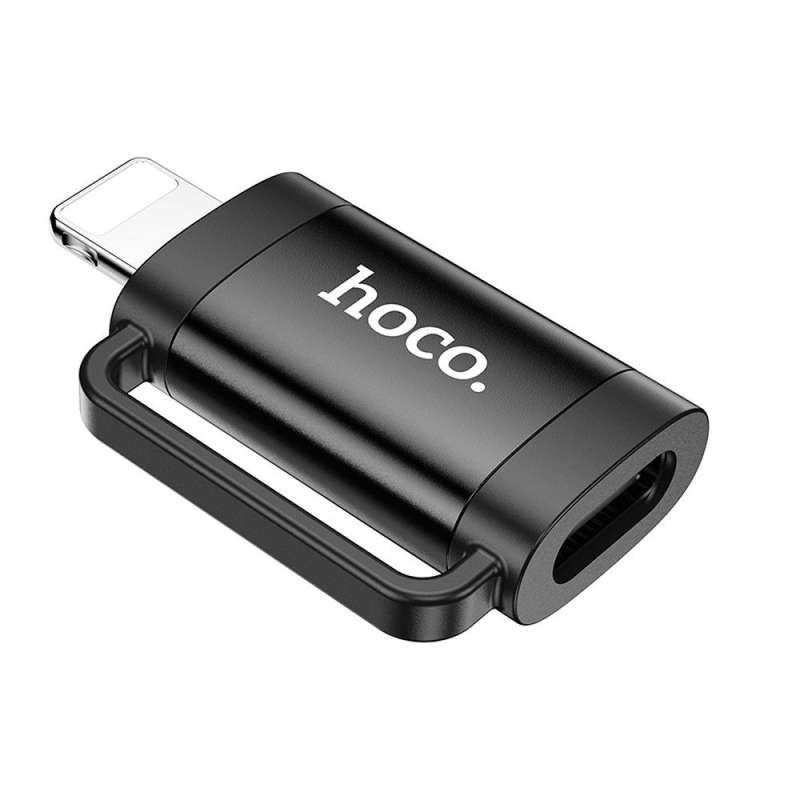 SPOTT-GR Hoco UA31B - Μετατροπέας OTG Lightning (Αρσενικό) σε Type-C (Θηλυκό) 2A - Μαύρος