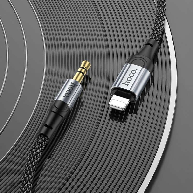 SPOTT-GR Hoco UPA26 - Καλώδιο AUX Lightning (Αρσενικό) σε Jack 3.5mm (Αρσενικό) 1m - Μαύρο