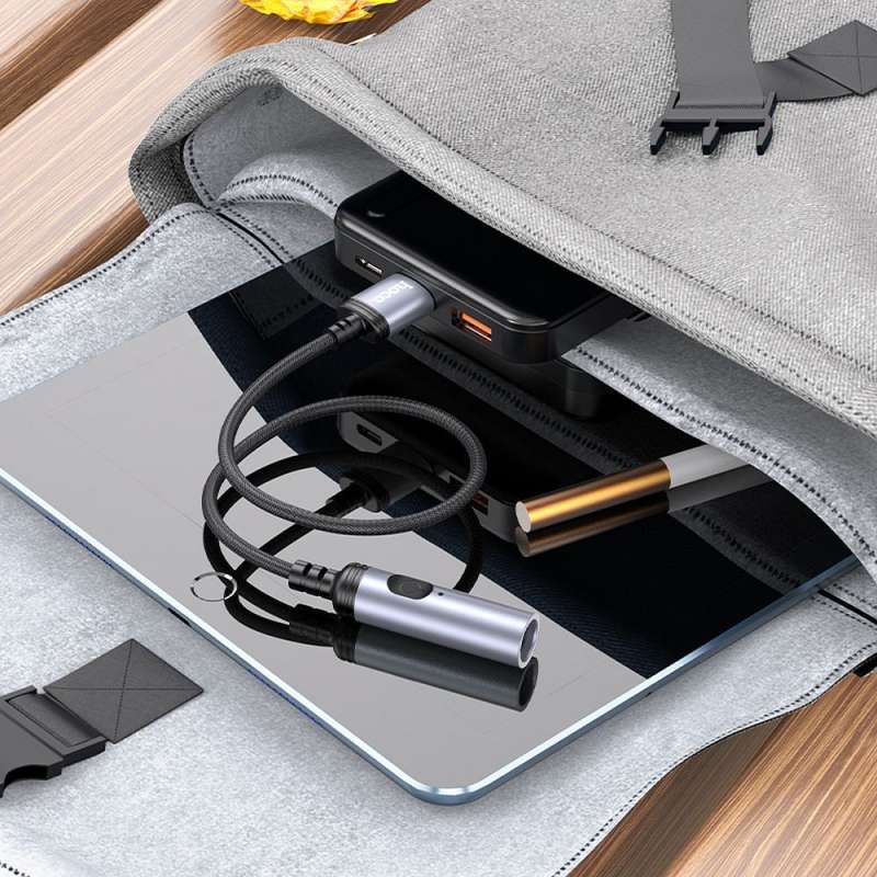 SPOTT-GR Hoco UA30 - Καλώδιο USB-A με Μετατροπή σε Αναπτήρα 0.3m - Μαύρο