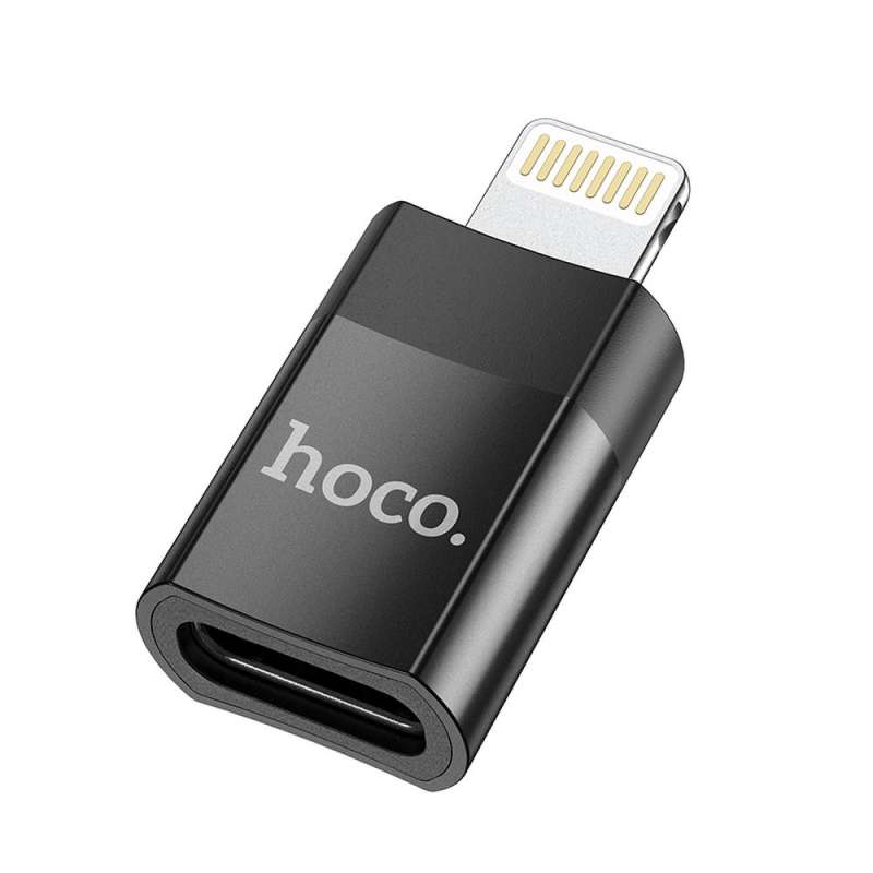 SPOTT-GR Hoco UA17 - Μετατροπέας (Adaptor) από Type-C (Θηλυκό) σε Lightning - Μαύρο