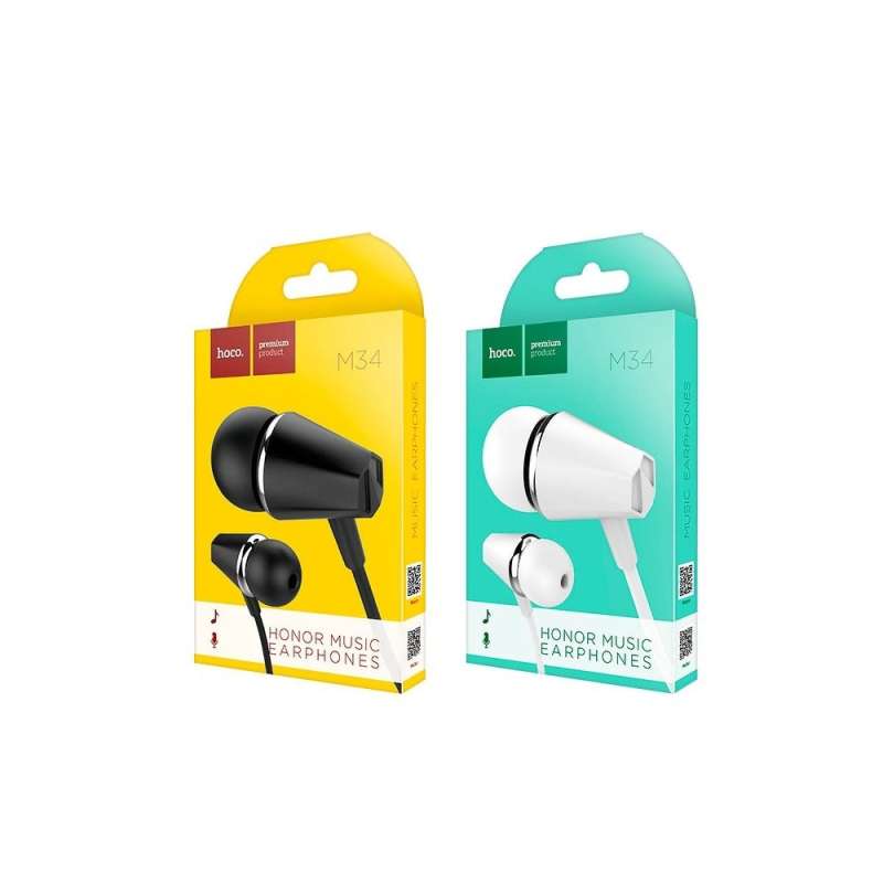 SPOTT-GR Hoco Ενσύρματα In-Ear Ακουστικά με Καρφί 3.5mm και Μικρόφωνο M34 - Άσπρα