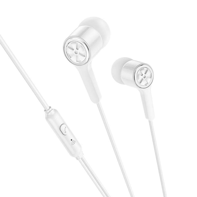 SPOTT-GR Hoco M104 - Ενσύρματα In-Ear Ακουστικά με Καρφί 3.5mm και Μικρόφωνο - Άσπρα