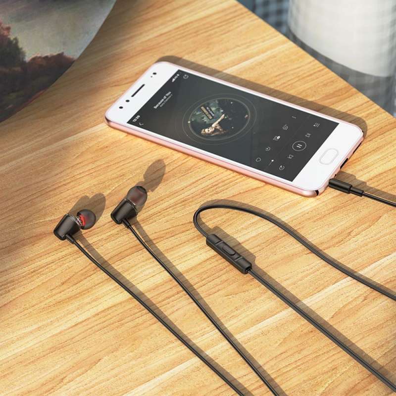 SPOTT-GR Hoco M107 Discoverer - Ενσύρματα In-Ear Ακουστικά με Καρφί 3.5mm και Μικρόφωνο - Μαύρα