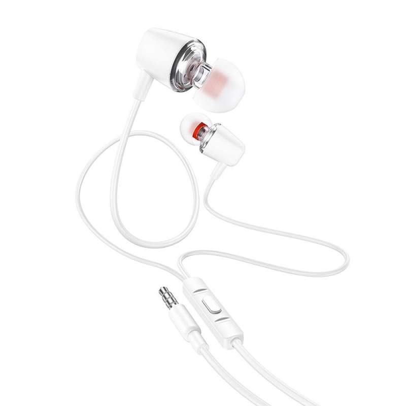 SPOTT-GR Hoco M107 Discoverer - Ενσύρματα In-Ear Ακουστικά με Καρφί 3.5mm και Μικρόφωνο - Άσπρα