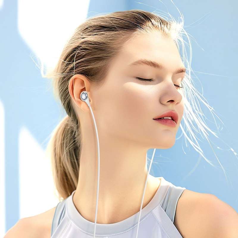 SPOTT-GR Hoco M116 - Ενσύρματα In-Ear Ακουστικά με Καρφί 3.5mm και Μικρόφωνο - Άσπρα