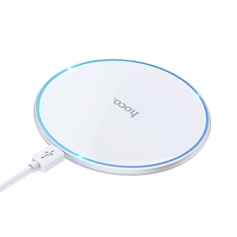 SPOTT-GR Hoco CW6 Pro - Ασύρματος Φορτιστής με Φωτισμό 2A 15W  - Άσπρος
