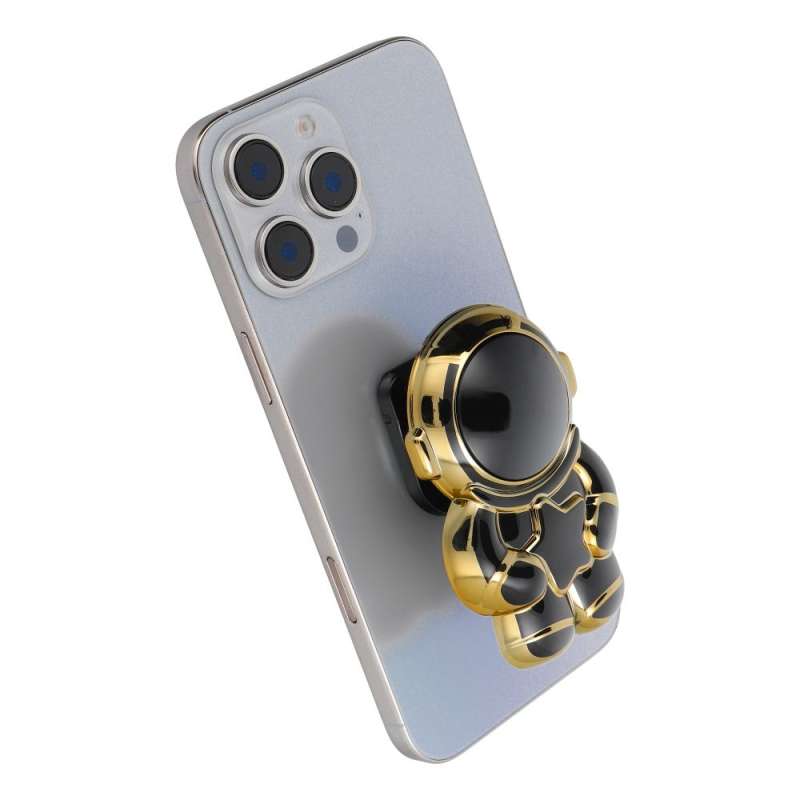 SPOTT-GR Phone Stand Astronaut - Αυτοκόλλητη Βάση Γραφείου για Κινητά σε Μαύρο Χρώμα
