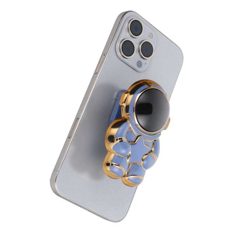 SPOTT-GR Phone Stand Astronaut - Αυτοκόλλητη Βάση Γραφείου για Κινητά σε Μπλε Xρώμα