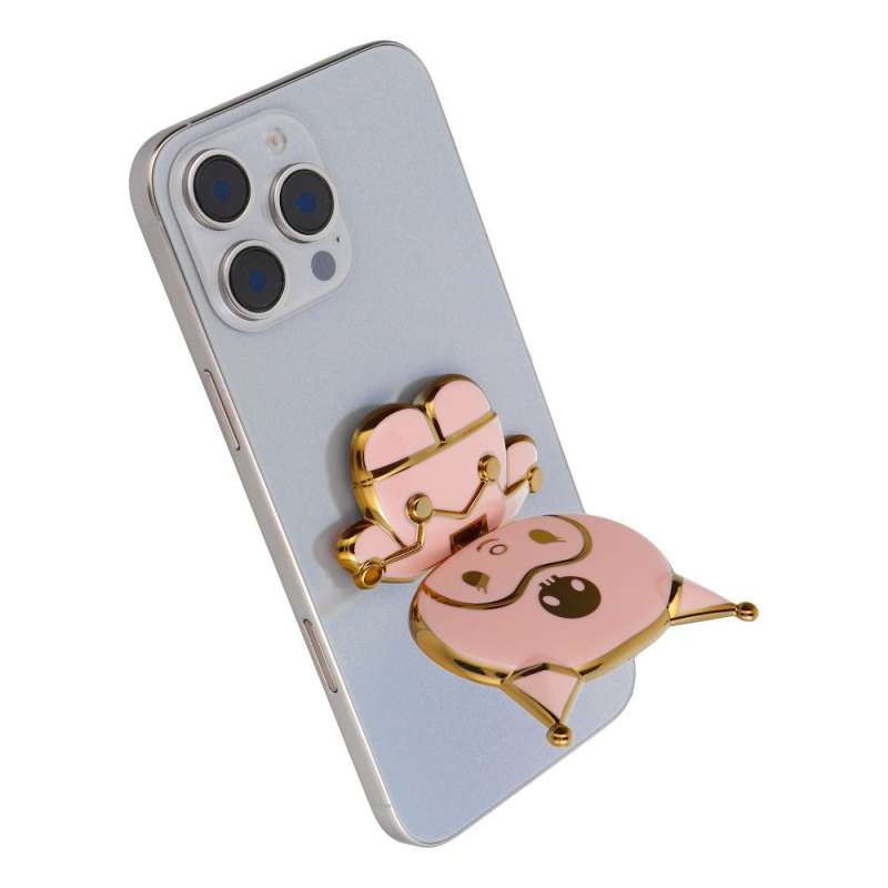 SPOTT-GR Phone Stand Doll - Αυτοκόλλητη Βάση Γραφείου για Κινητά σε Ροζ Xρώμα