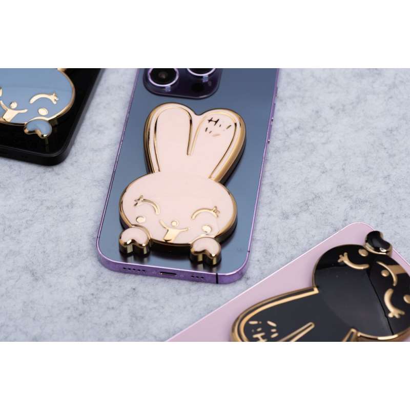 SPOTT-GR Phone Stand Rabbit - Αυτοκόλλητη Βάση Γραφείου για Κινητά σε Ροζ Xρώμα