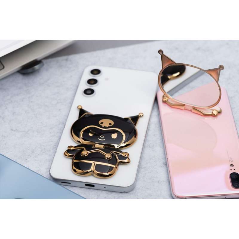 SPOTT-GR Phone Stand Doll - Αυτοκόλλητη Βάση Γραφείου για Κινητά σε Μαύρο Χρώμα