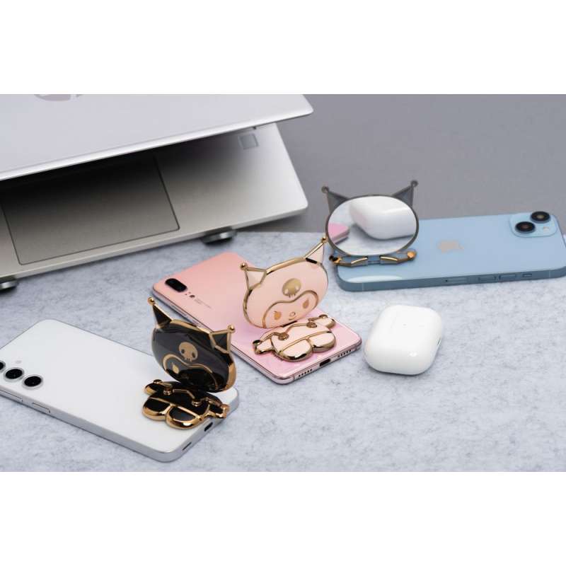 SPOTT-GR Phone Stand Doll - Αυτοκόλλητη Βάση Γραφείου για Κινητά σε Μαύρο Χρώμα