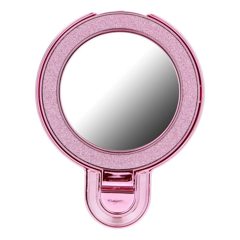 SPOTT-GR Circle Mirror - Αυτοκόλλητη Βάση Κινητού με Καθρεπτάκι σε Ροζ Xρώμα