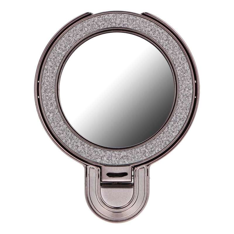 SPOTT-GR Circle Mirror - Αυτοκόλλητη Βάση Κινητού με Καθρεπτάκι σε Μαύρο Χρώμα