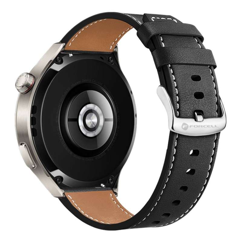 SPOTT-GR Forcell F-Design FS21 - Δεμάτινο Λουράκι (Eco Leather) για Samsung Galaxy Watch (Πλάτος Λουριού 22mm) - Μαύρο