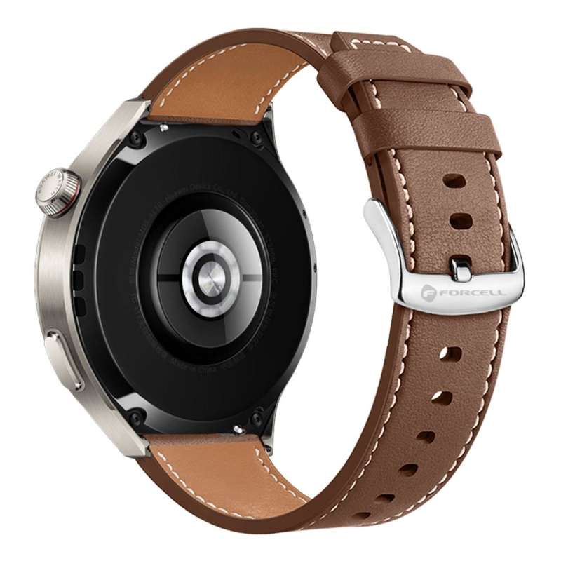 SPOTT-GR Forcell F-Design FS21 - Δεμάτινο Λουράκι (Eco Leather) για Samsung Galaxy Watch (Πλάτος Λουριού 20mm) - Καφέ