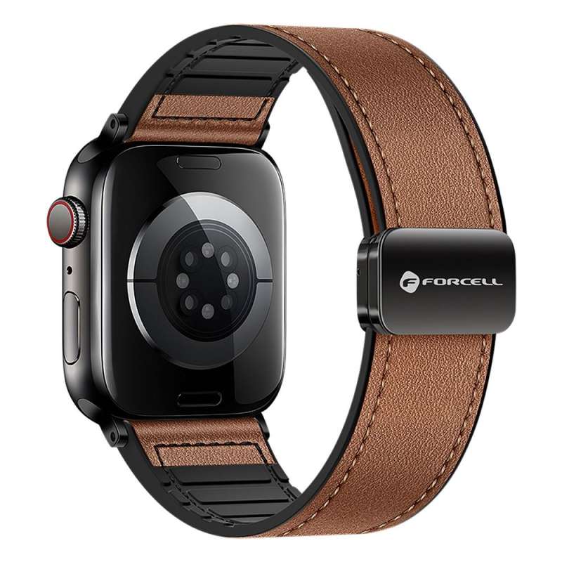 SPOTT-GR Forcell F-Design FA21 - Δερμάτινο Λουράκι (Eco Leather) για Apple Watch 38 / 40 / 41 mm - Καφέ