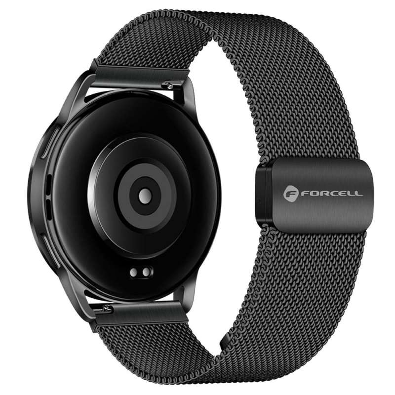 SPOTT-GR Forcell F-Design FS11 - Λουράκι από Ανοξείδωτο Ατσάλι για Samsung Galaxy Watch (Πλάτος Λουριού 22mm) - Μαύρο