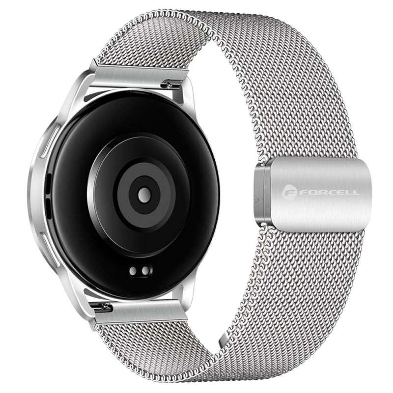 SPOTT-GR Forcell F-Design FS11 - Λουράκι από Ανοξείδωτο Ατσάλι για Samsung Galaxy Watch (Πλάτος Λουριού 22mm) - Ασημί