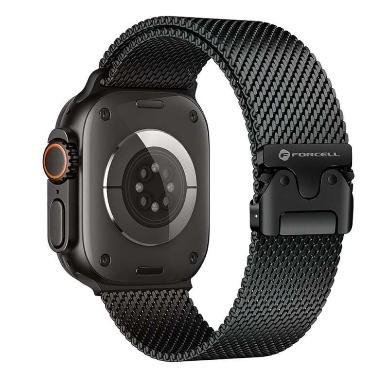 SPOTT-GR Forcell F-Design FA11 - Λουράκι από Ανοξείδωτο Ατσάλι για Apple Watch 38 / 40 / 41 mm - Μαύρο
