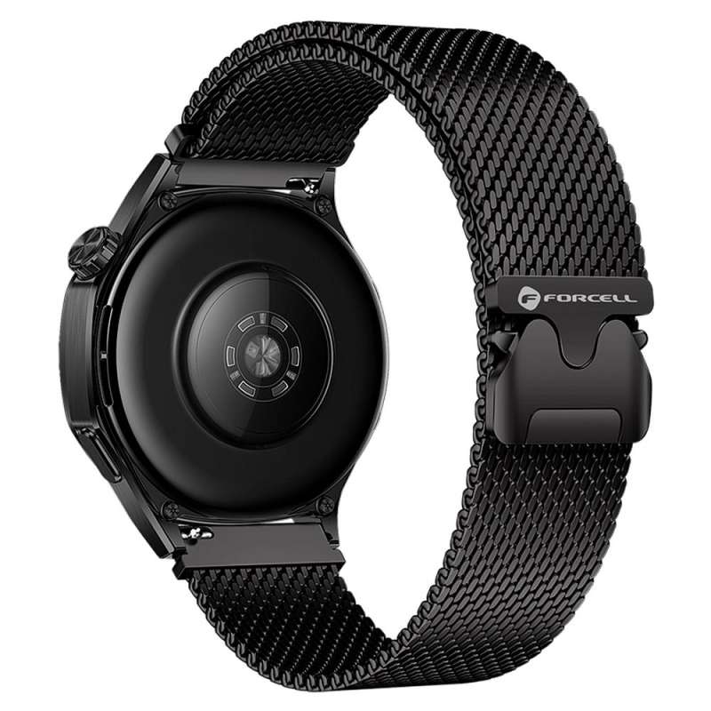 SPOTT-GR Forcell F-Design FS10 - Λουράκι από Ανοξείδωτο Ατσάλι για Samsung Galaxy Watch (Πλάτος Λουριού 20mm) - Μαύρο