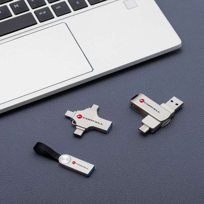 SPOTT-GR Forcell F-Data Metal - Στικάκι USB 64GB USB3.2 Gen 1 (USB-A) - Ασημί