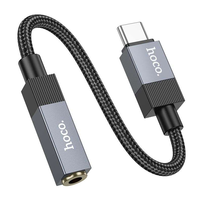 SPOTT-GR Hoco UPA32C - Καλώδιο AUX Type-C (Αρσενικό) σε Jack 3.5mm (Θηλυκό) σε Μαύρο Χρώμα