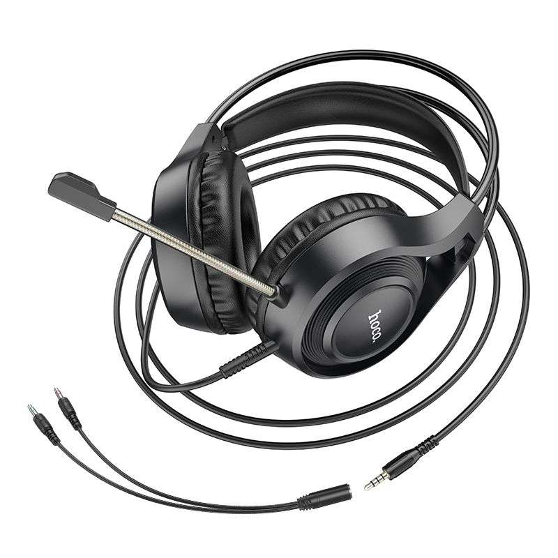 SPOTT-GR Hoco W106 - Ενσύρματα Gaming Ακουστικά με Καρφί 3.5mm και Μικρόφωνο - Μαύρο
