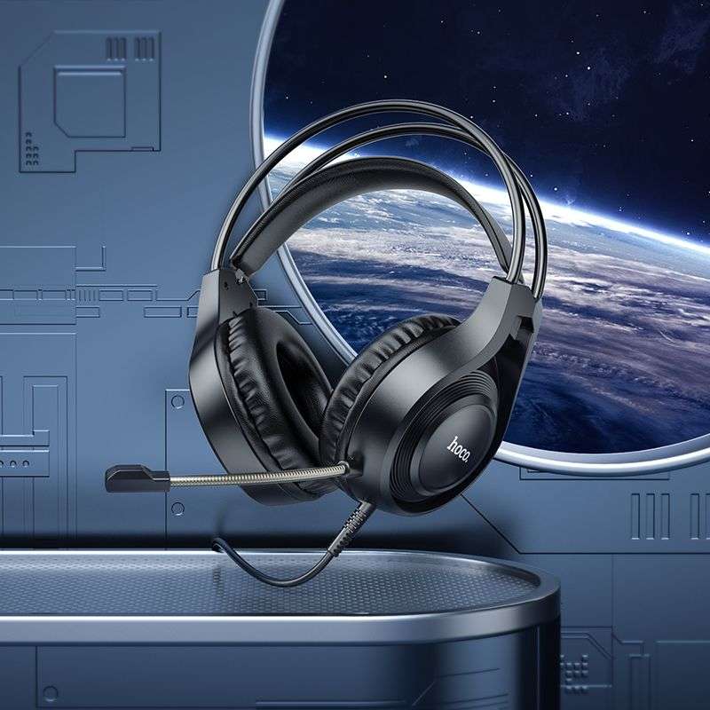 SPOTT-GR Hoco W106 - Ενσύρματα Gaming Ακουστικά με Καρφί 3.5mm και Μικρόφωνο - Μαύρο