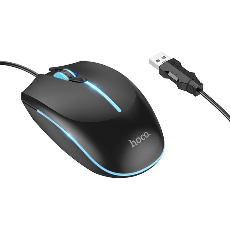 SPOTT-GR Hoco GM37 - Ενσύρματο Gaming Ποντίκι USB-A 2400dpi σε Μαύρο Χρώμα