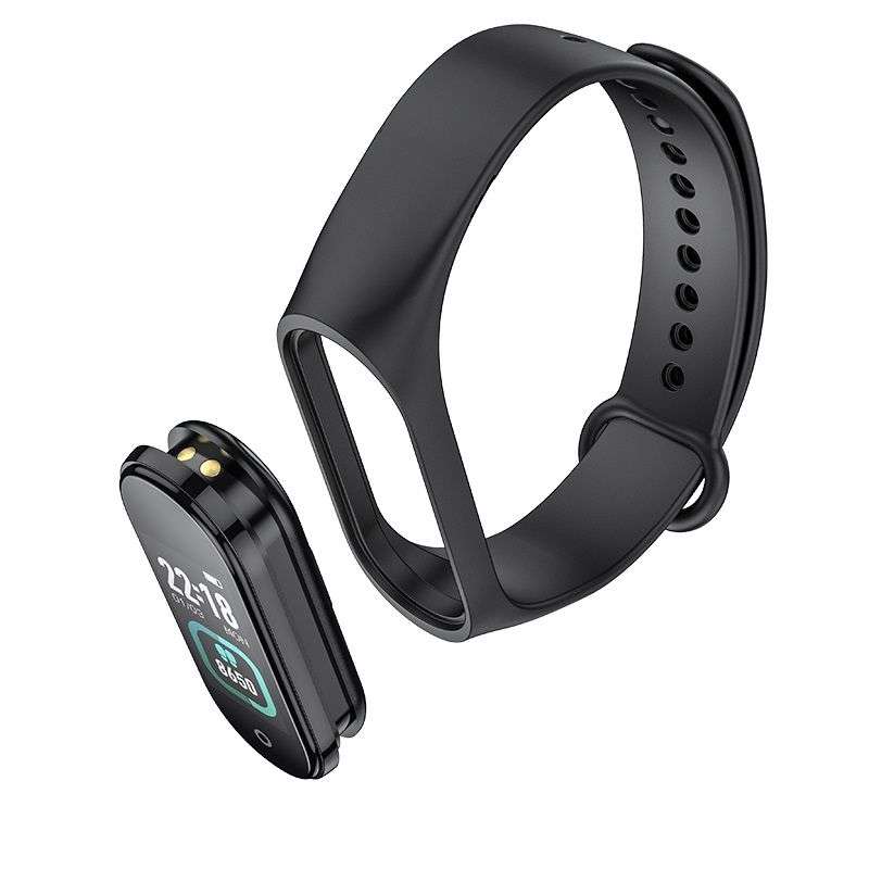 SPOTT-GR Hoco GA08 - Activity Tracker με Παλμογράφο Μαύρο - Μαύρο