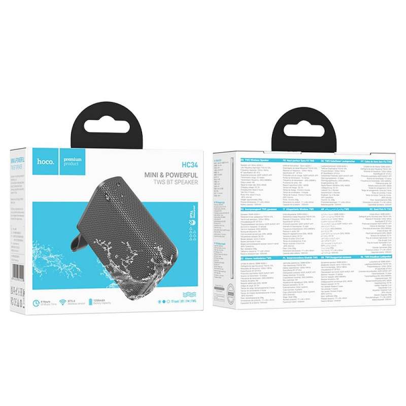SPOTT-GR Hoco HC34 - Ηχείο Bluetooth 5W 1200mAh - Γκρι