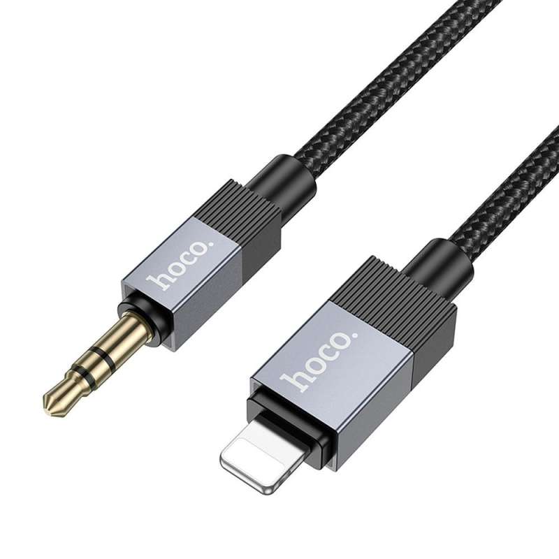 SPOTT-GR Hoco UPA32A - Καλώδιο AUX Jack 3.5mm (Αρσενικό) σε Lightning (Αρσενικό) 1m - Μαύρο