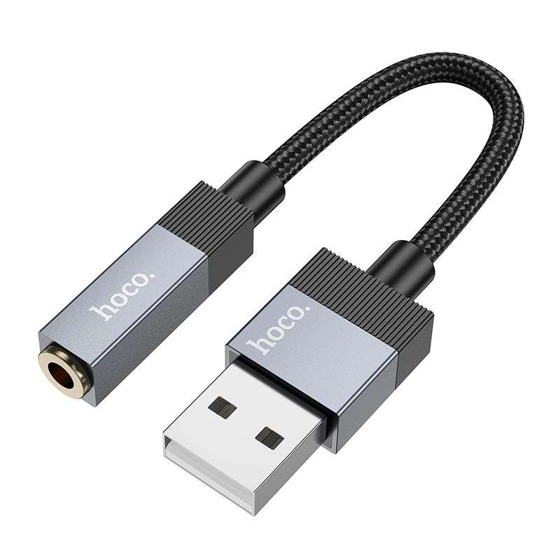 SPOTT-GR Hoco UPA32D - Μετατροπέας (Adapter) AUX Από USB-A (Αρσενικό) σε Jack 3.5mm (Θηλυκό) - Μαύρος