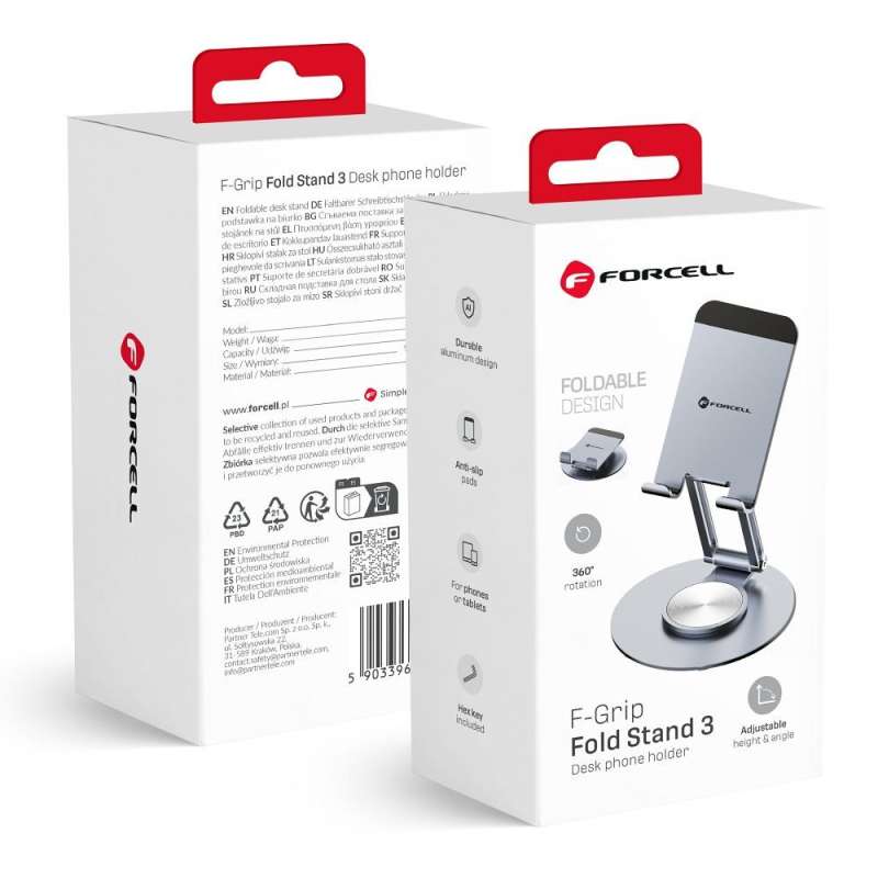 SPOTT-GR Forcell F-Grip Fold Stand 3 360 Βάση Γραφείου - Γκρι