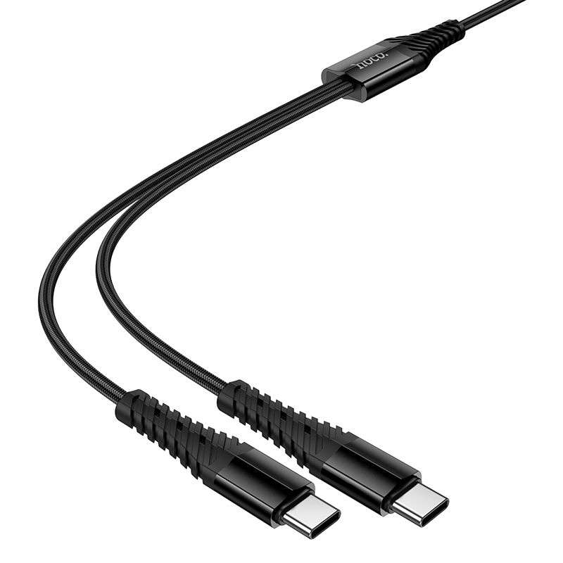 SPOTT-GR Hoco X123 - Καλώδιο Type-C σε Διπλό Type-C 1m σε Μαύρο Χρώμα