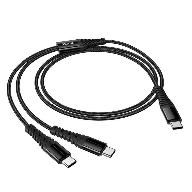 SPOTT-GR Hoco X123 - Καλώδιο Type-C σε Διπλό Type-C 1m σε Μαύρο Χρώμα